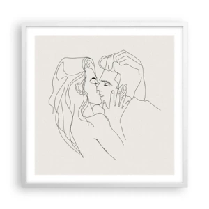 Plakát v bílém rámu - Zamotaní citem - 60x60 cm