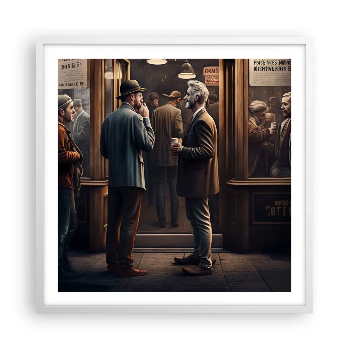 Plakát v bílém rámu - Dobrá chvíle dne - 60x60 cm