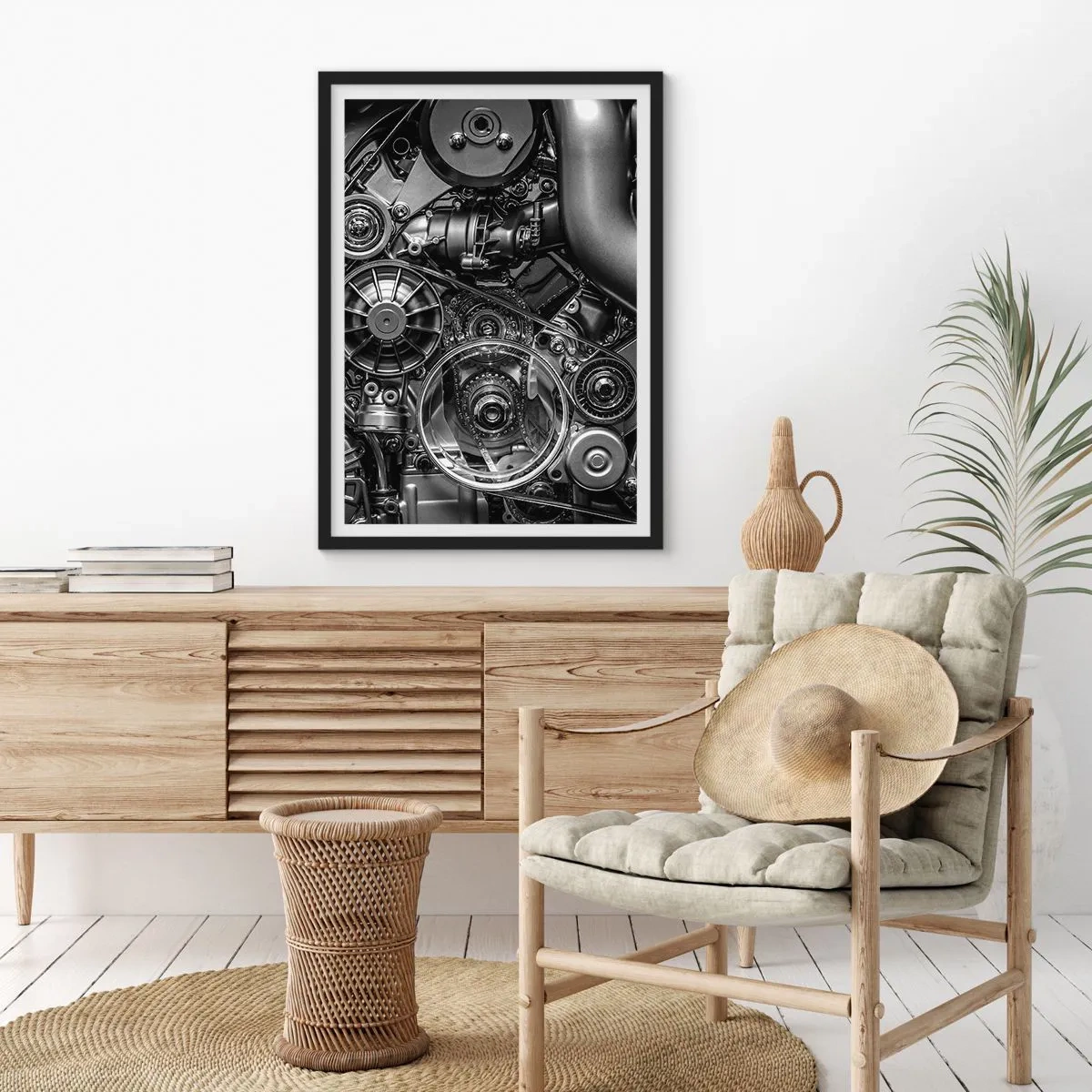 Plakát v černém rámu - Poezie mechaniky - 40x50 cm
