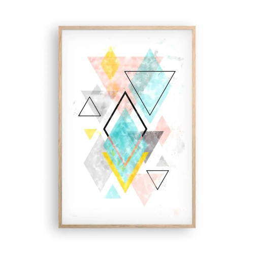 Plakát v rámu světlý dub - Geometrická zábava - 61x91 cm