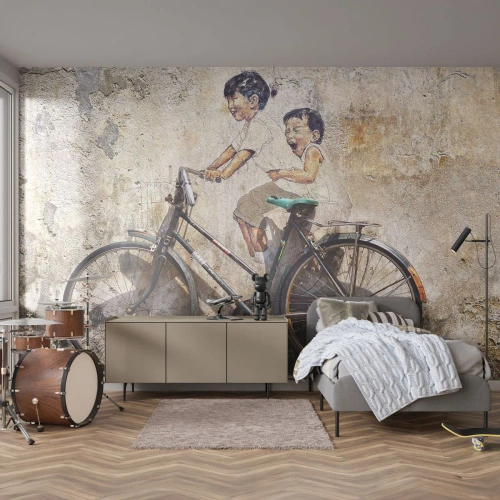 Fototapeta Samolepicí Deluxe Sticker - Pravda nebo klam? - Abstrakce, Nástěnná malba, Jízdní kolo - 500x350 cm