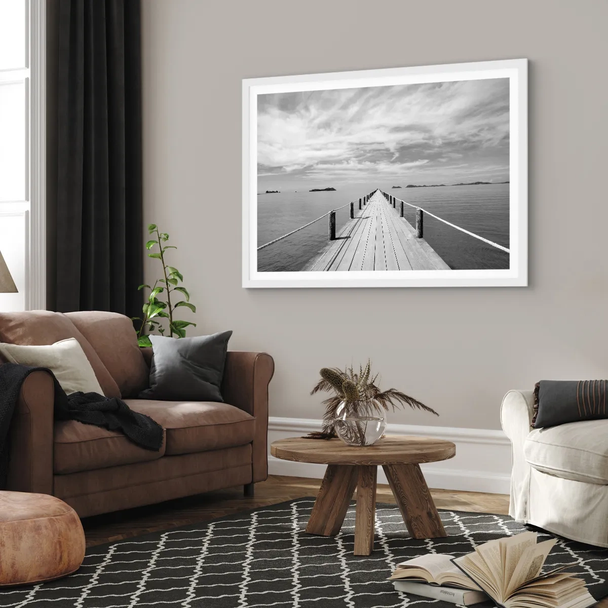 Plakát v bílém rámu - Co takhle cesta… - 100x70 cm