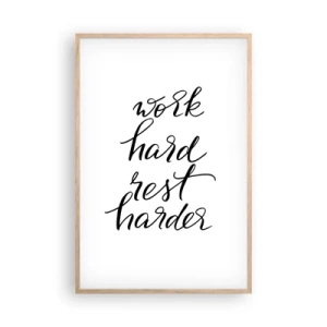 Plakát v rámu světlý dub - Životní rovnováha - 61x91 cm