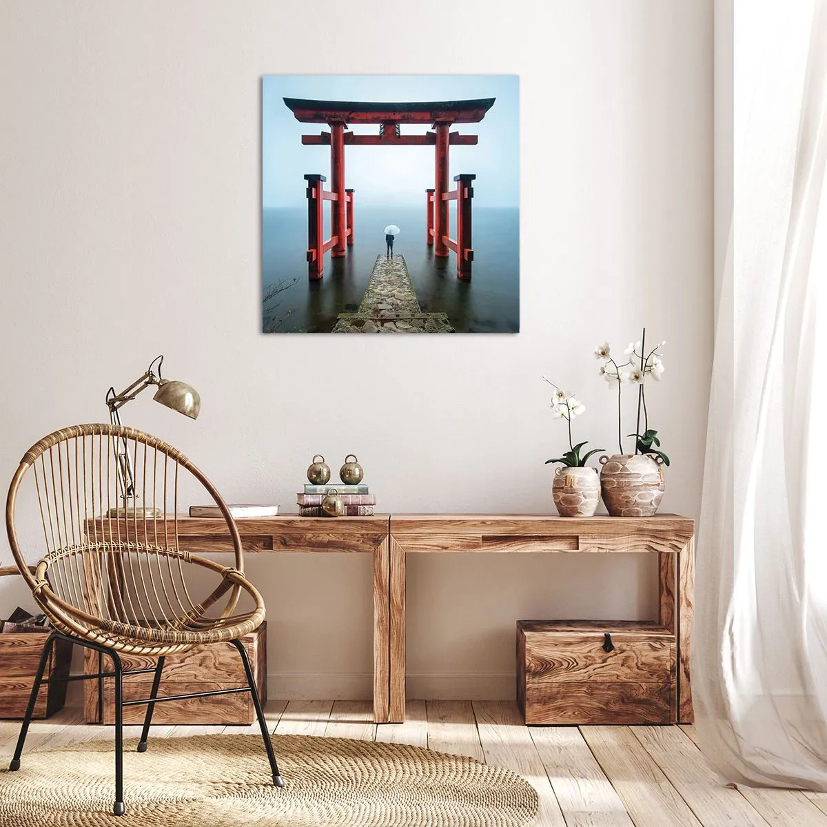 Obraz na plátně - Japonské zamyšlení - 60x60 cm