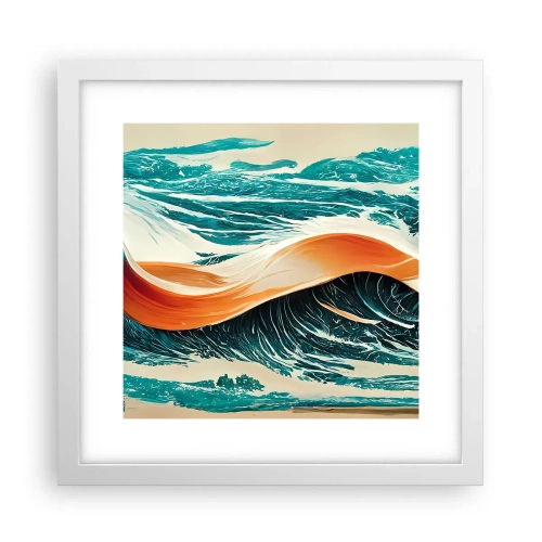 Plakát v bílém rámu - Surfařův sen - 30x30 cm