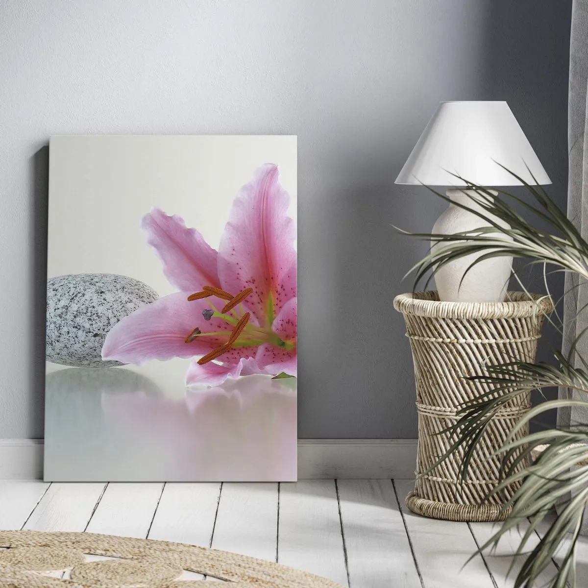 Obraz na plátně - Studie v růžové, šedé a bílé - 45x80 cm