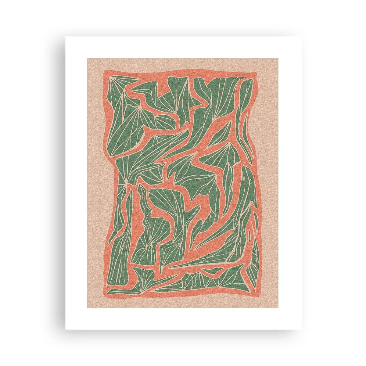 Plakát - Souboj korálů a zeleně - 40x50 cm