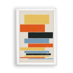 Plakát v bílém rámu - Záznam hudby - 70x100 cm