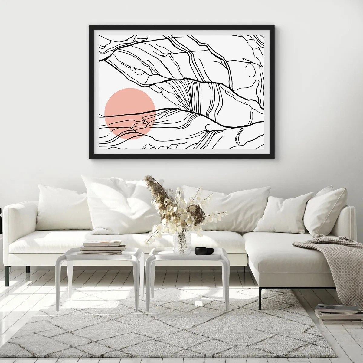 Plakát v černém rámu - V síti větviček - 91x61 cm