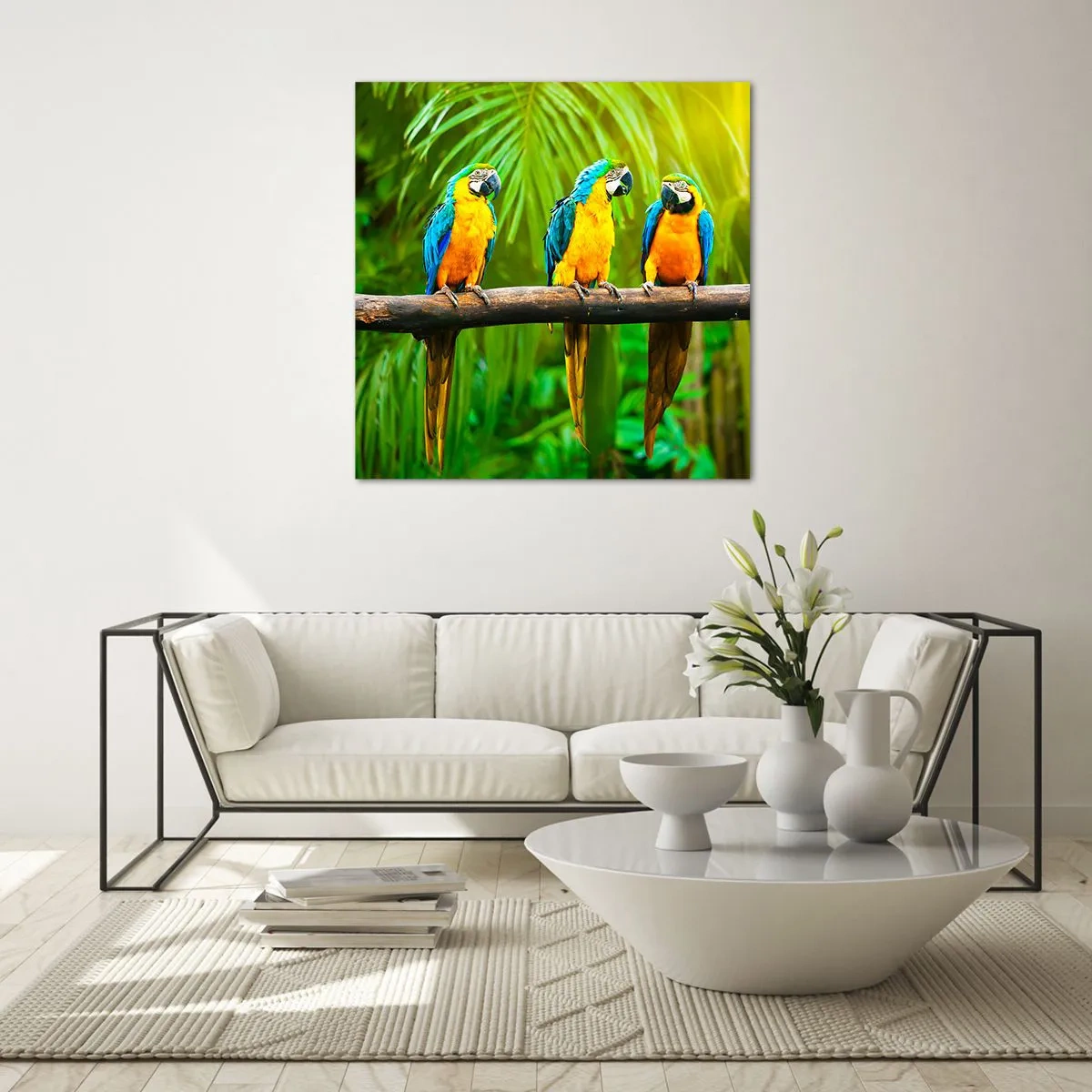 Obraz na skle - Slyšela jsi, že ona…? - 60x60 cm