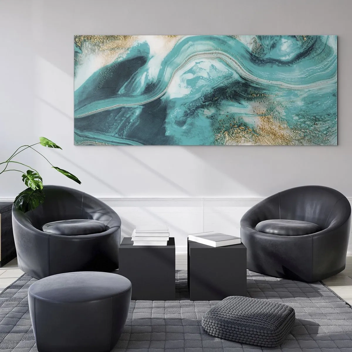 Obraz na skle - Řeka zlata - 100x40 cm