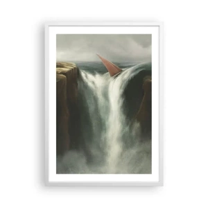 Plakát v bílém rámu - Životní varování - 50x70 cm