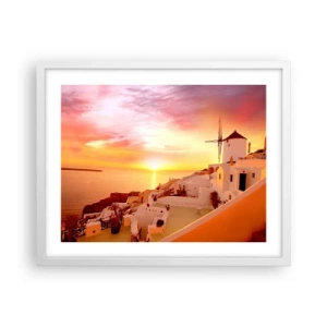 Plakát v bílém rámu - Rozplynout se v bílé a zlaté - 50x40 cm