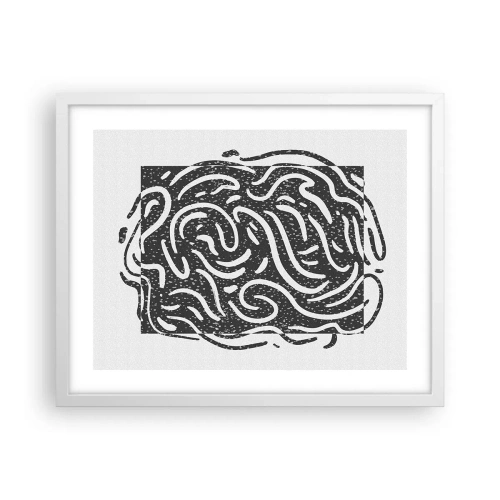 Plakát v bílém rámu - Abstrakce: tanec radosti - 50x40 cm