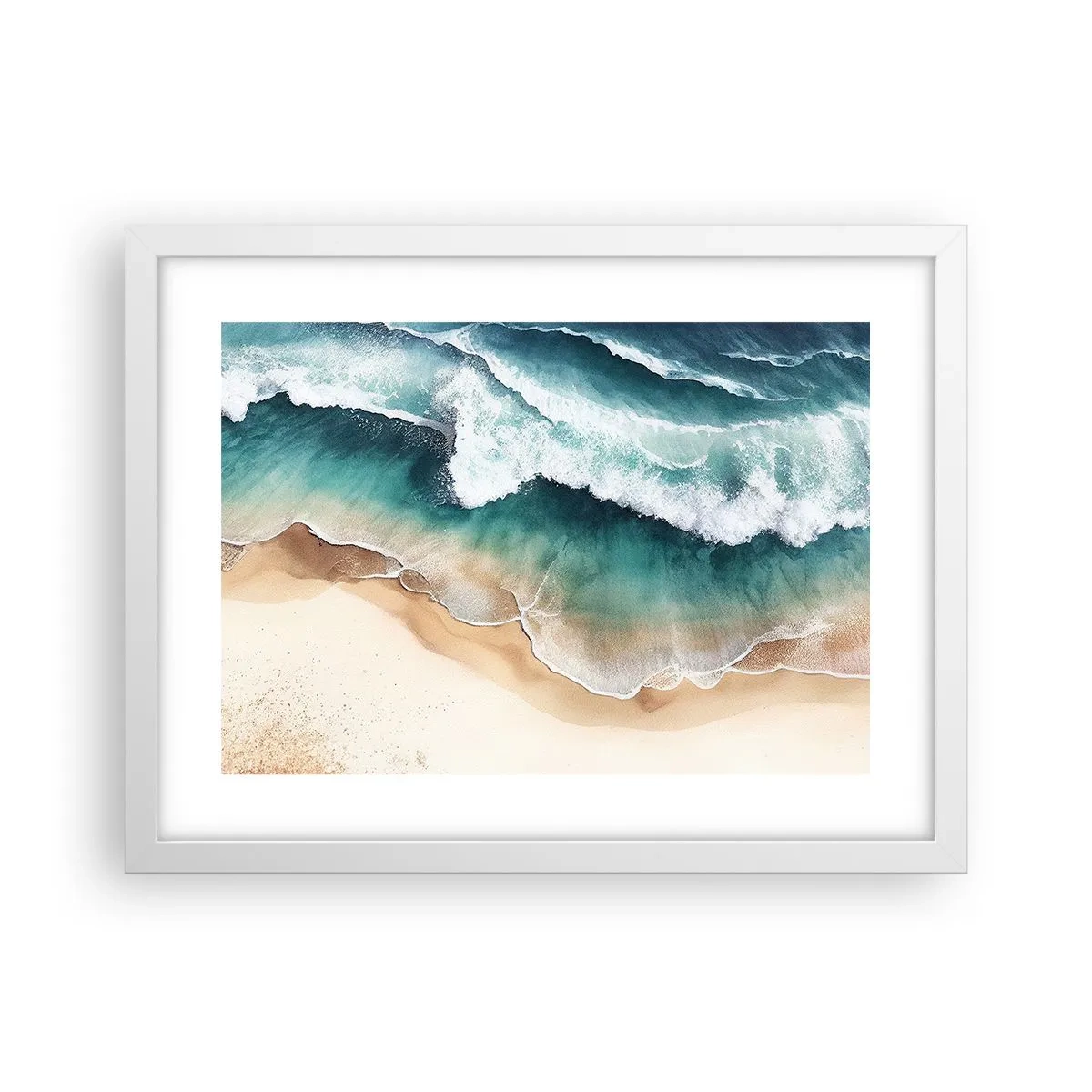 Plakát v bílém rámu - Odvěké setkání - 40x30 cm