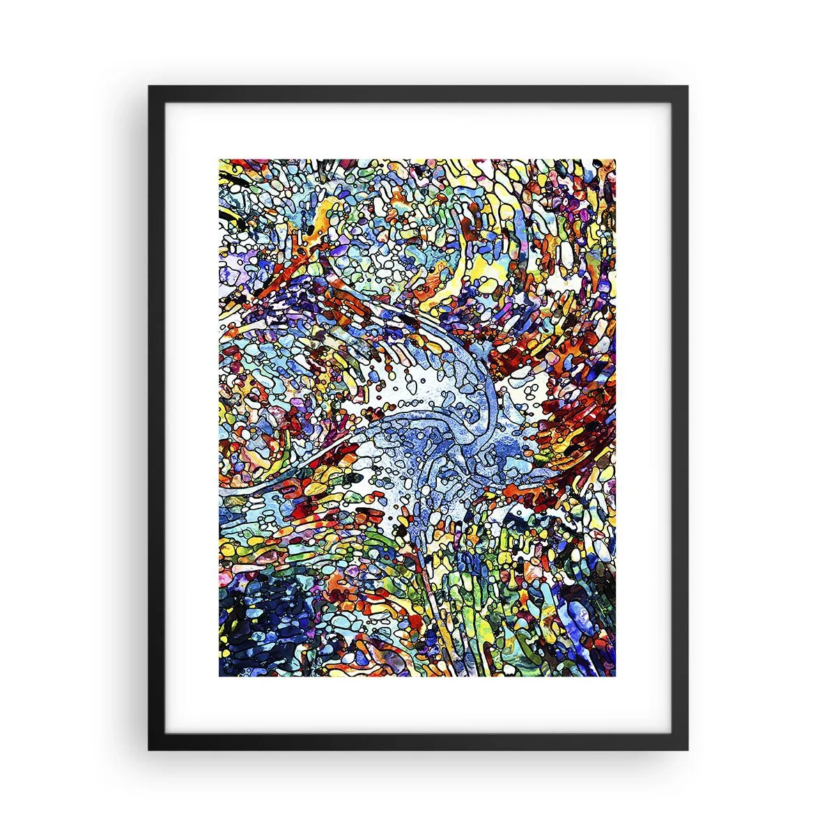 Plakát v černém rámu - Vitráž s kapkami - 40x50 cm