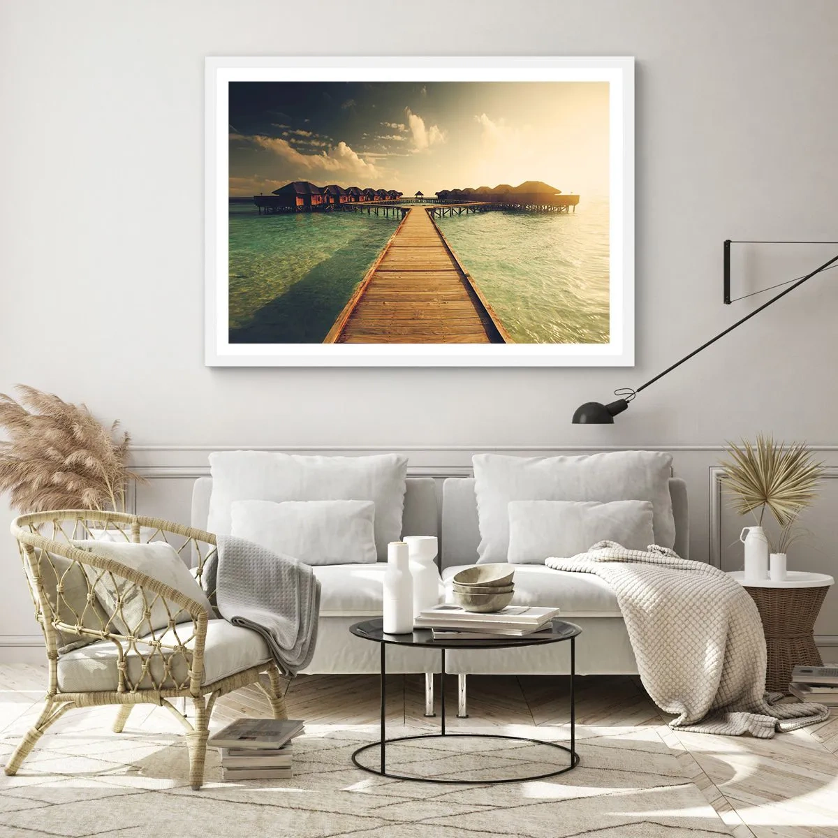 Plakát v bílém rámu - Vřelé pozvání - 100x70 cm