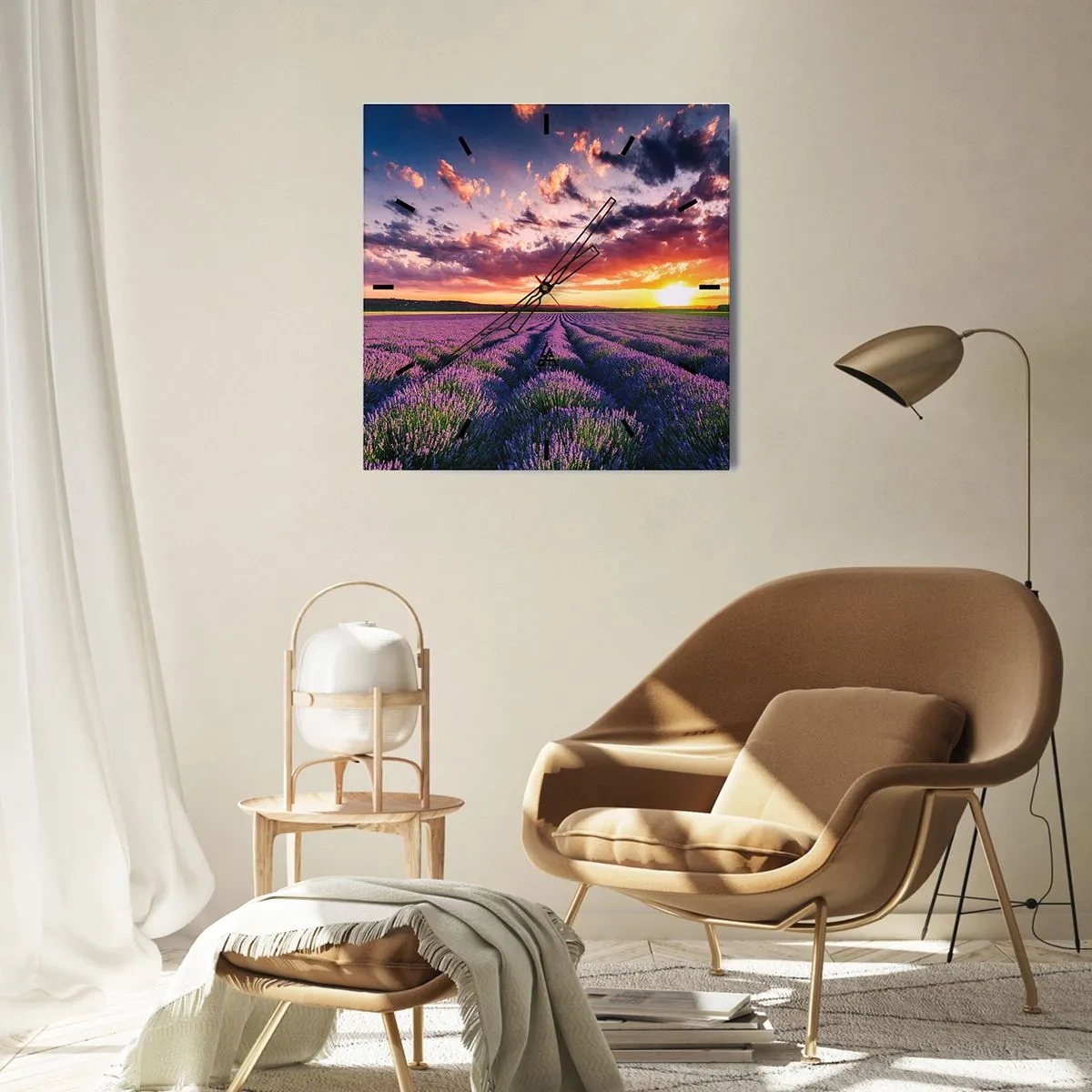 Nástěnné hodiny - Levandulový svět - 40x40 cm
