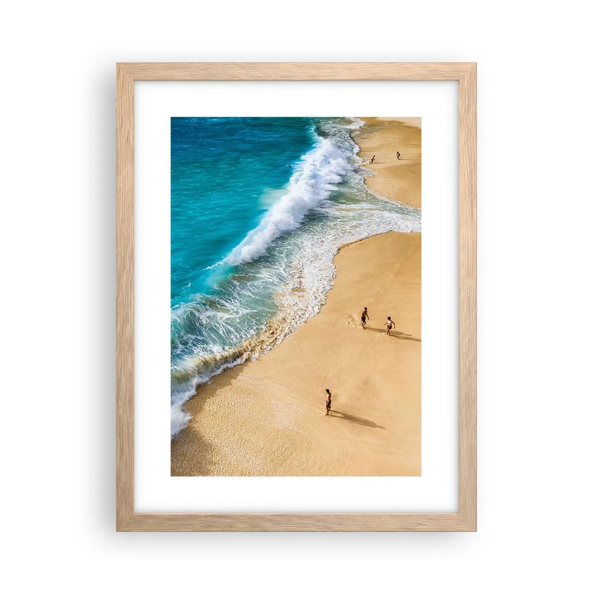 Plakát v rámu světlý dub - A pak slunce, pláž… - 30x40 cm