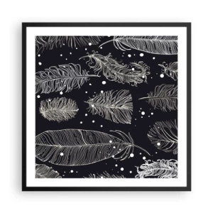 Plakát v černém rámu - Krajka s peřím - 60x60 cm