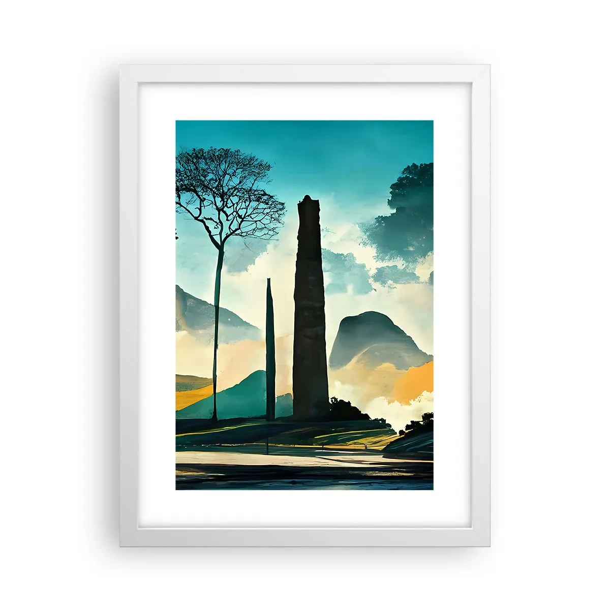 Plakát v bílém rámu - Výš a výš - 30x40 cm