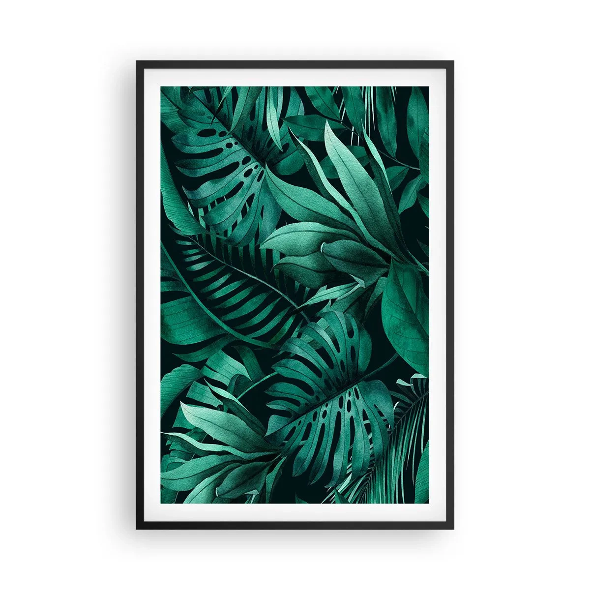 Plakát v černém rámu - Hloubka tropické zeleně - 61x91 cm