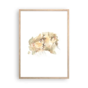 Plakát v rámu světlý dub - Nalezena polovina? - 50x70 cm