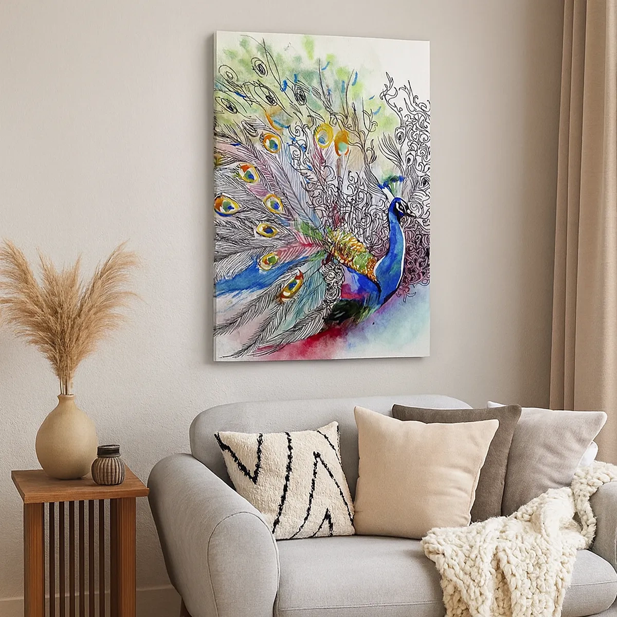 Obraz na plátně - S pýchou proti šedi  - 50x70 cm