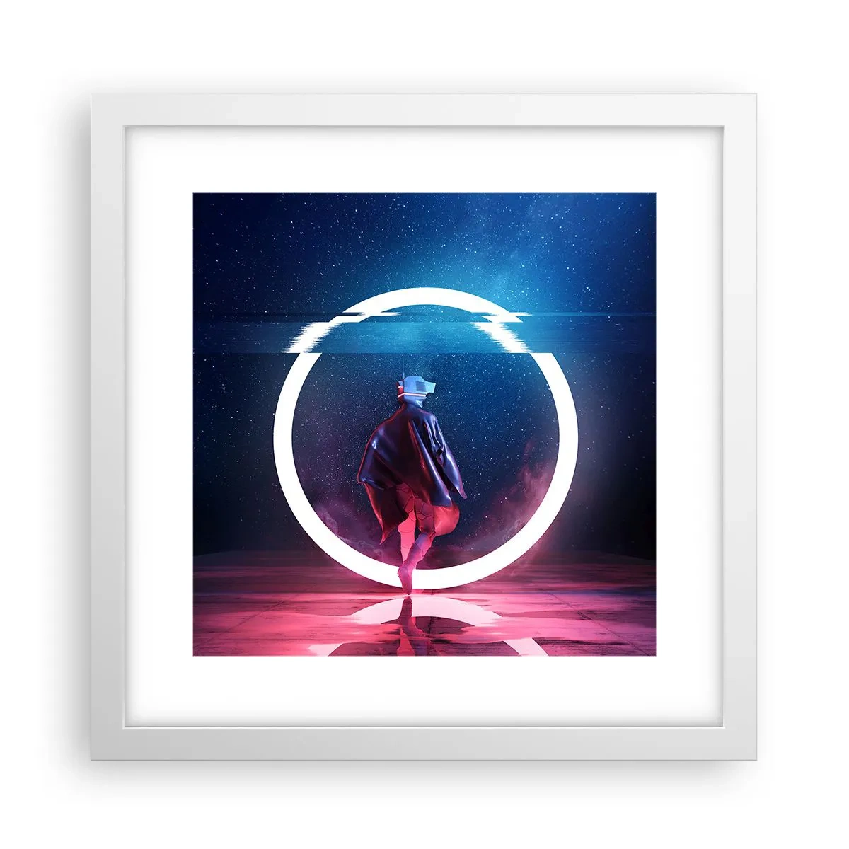 Plakát v bílém rámu - Mezi světy - 30x30 cm