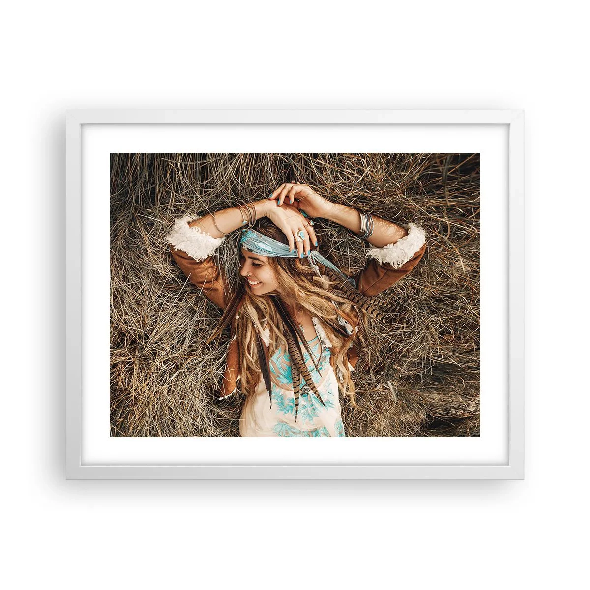 Plakát v bílém rámu - Na cestě do léta lásky - 50x40 cm