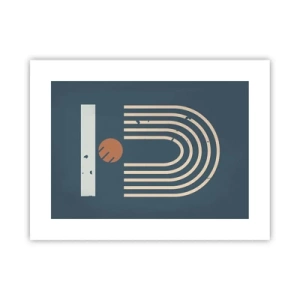 Plakát - Geometrie v námořnické modři - 40x30 cm