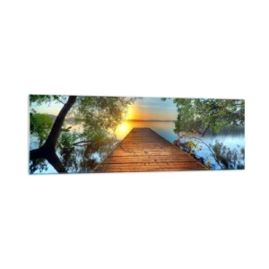 Obraz na skle - Nespěchej, posaď se - 160x50 cm