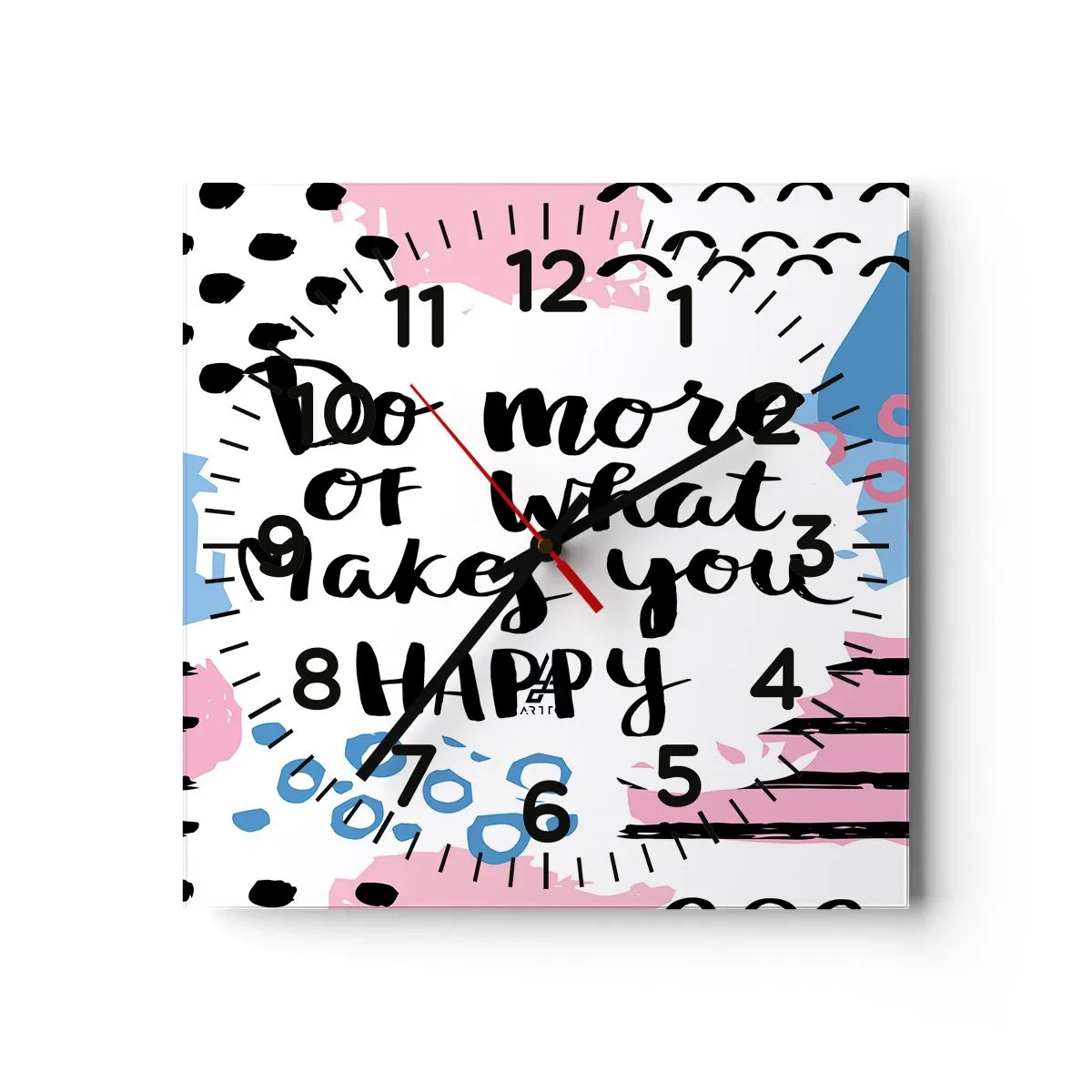 Nástěnné hodiny - Jak být šťastný - 30x30 cm