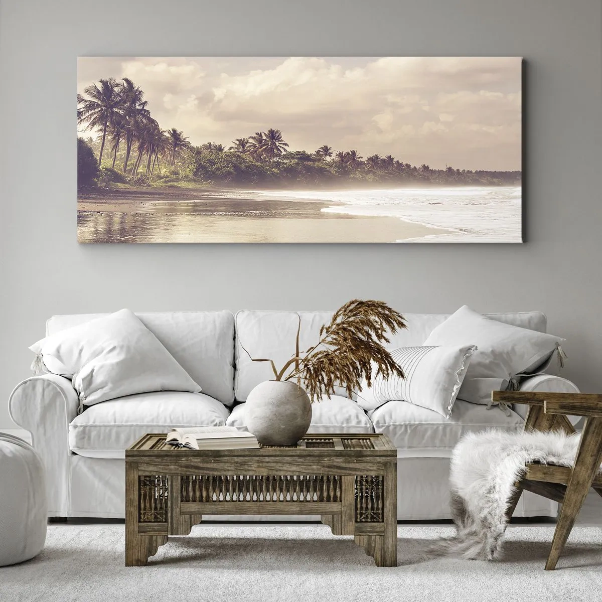 Obraz na plátně - Pohlazení vln - 100x40 cm