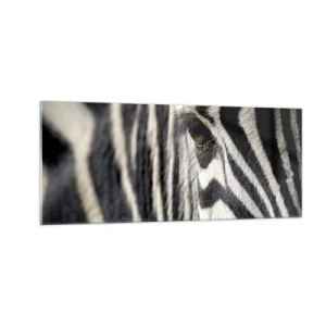 Obraz na skle - Portrét s pruhy - 100x40 cm