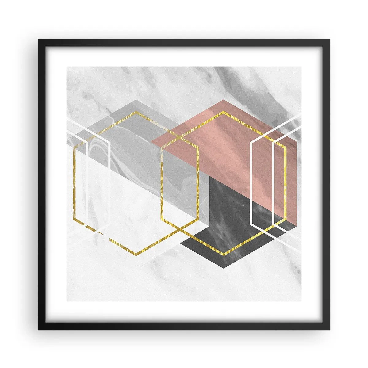 Plakát v černém rámu - Řetězová kompozice - 50x50 cm