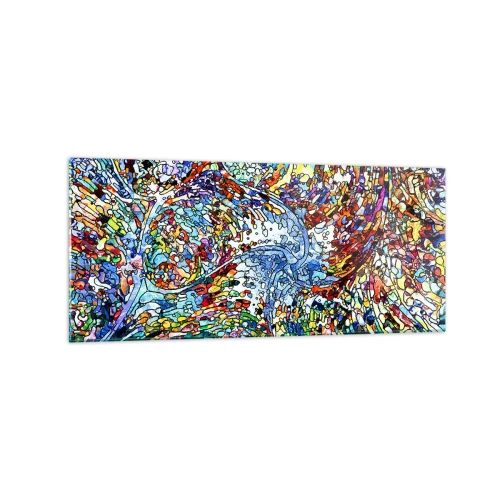 Obraz na skle - Vitráž s kapkami - 120x50 cm