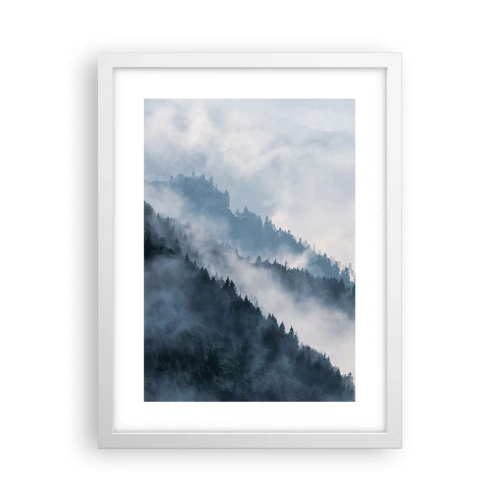Plakát v bílém rámu - Horská mystika - 30x40 cm