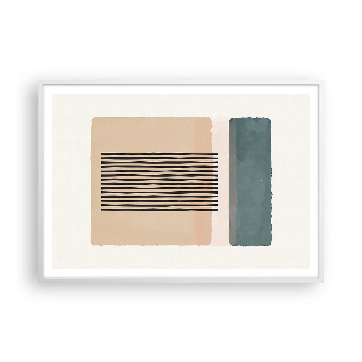 Plakát v bílém rámu - Všechno v pořádku - 100x70 cm