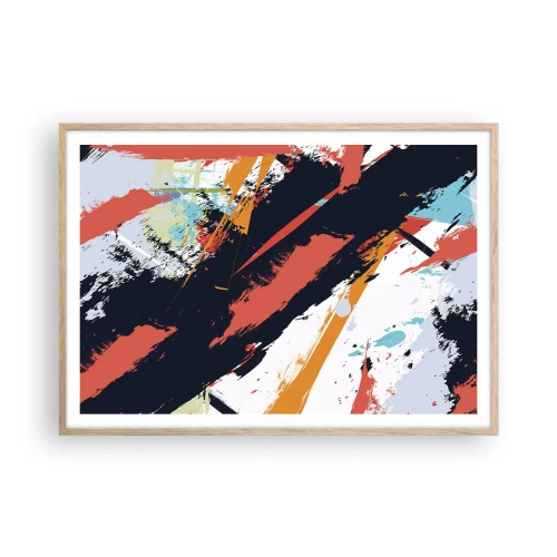 Plakát v rámu světlý dub - Dynamická kompozice - 100x70 cm