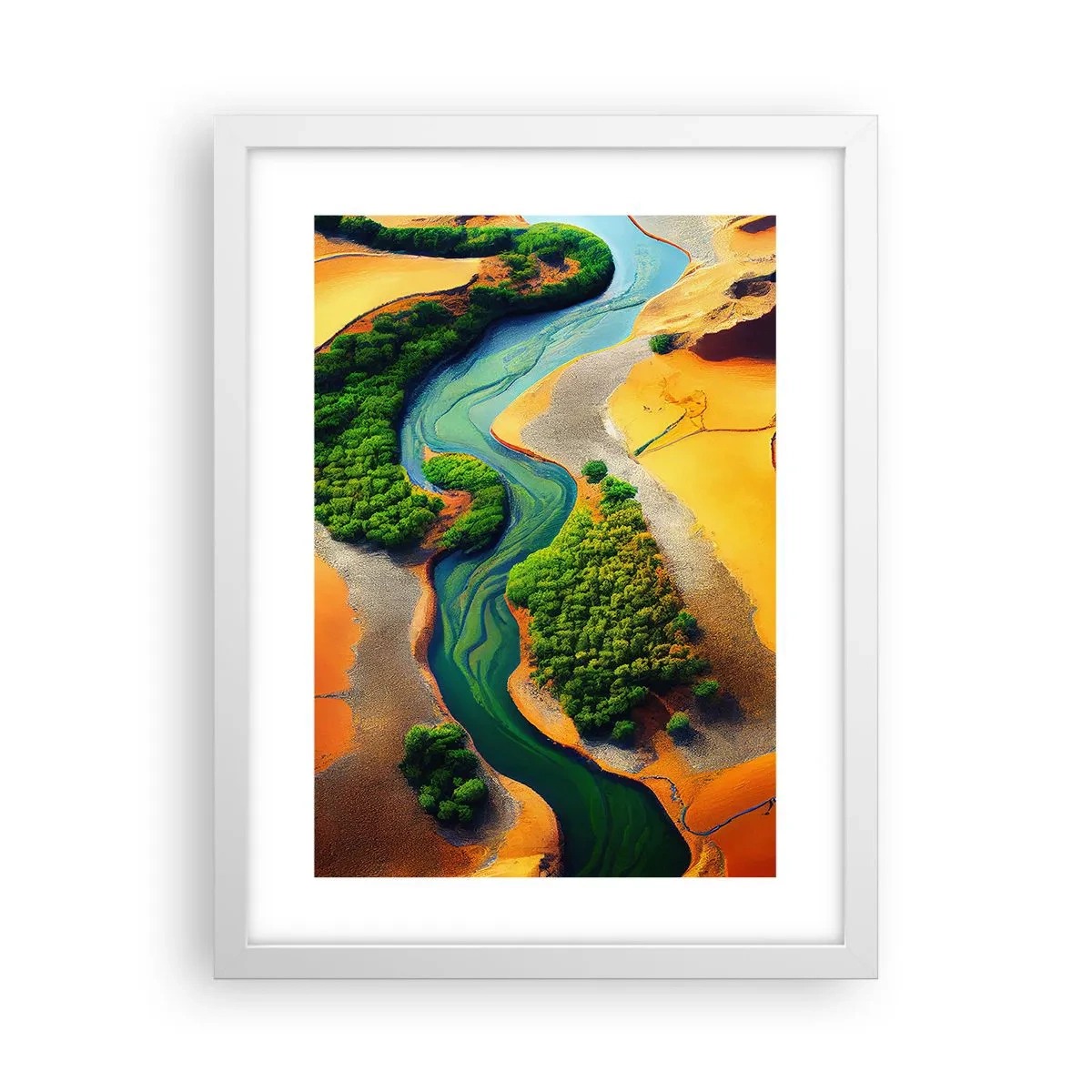 Plakát v bílém rámu - Životodárná řeka - 30x40 cm