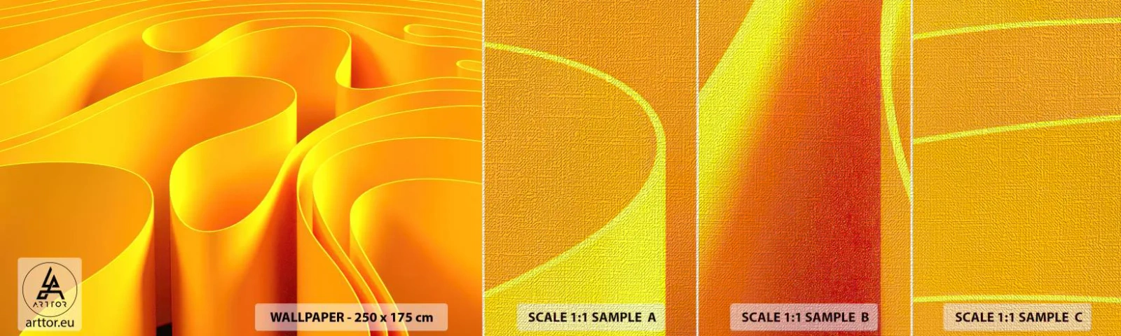 Vzor Fototapety Premium Canvas - Jako sluneční vlny - 3D, Moderní, Čáry - 100x30 cm