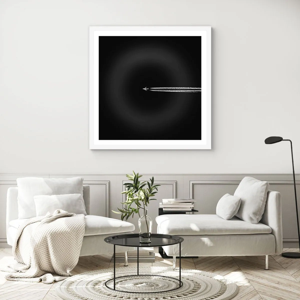 Plakát v bílém rámu - Do jiné dimenze - 60x60 cm