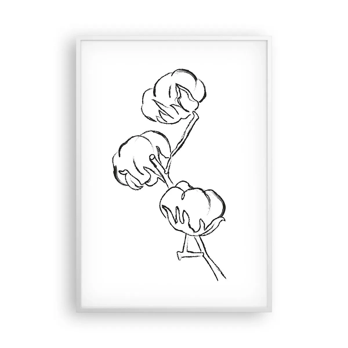 Plakát v bílém rámu - Bavlněné chmýří - 70x100 cm