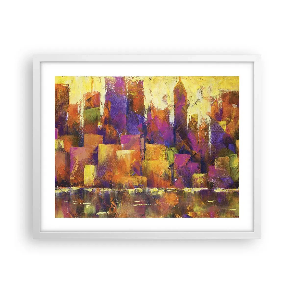 Plakát v bílém rámu - Metropolitní kompozice - 50x40 cm