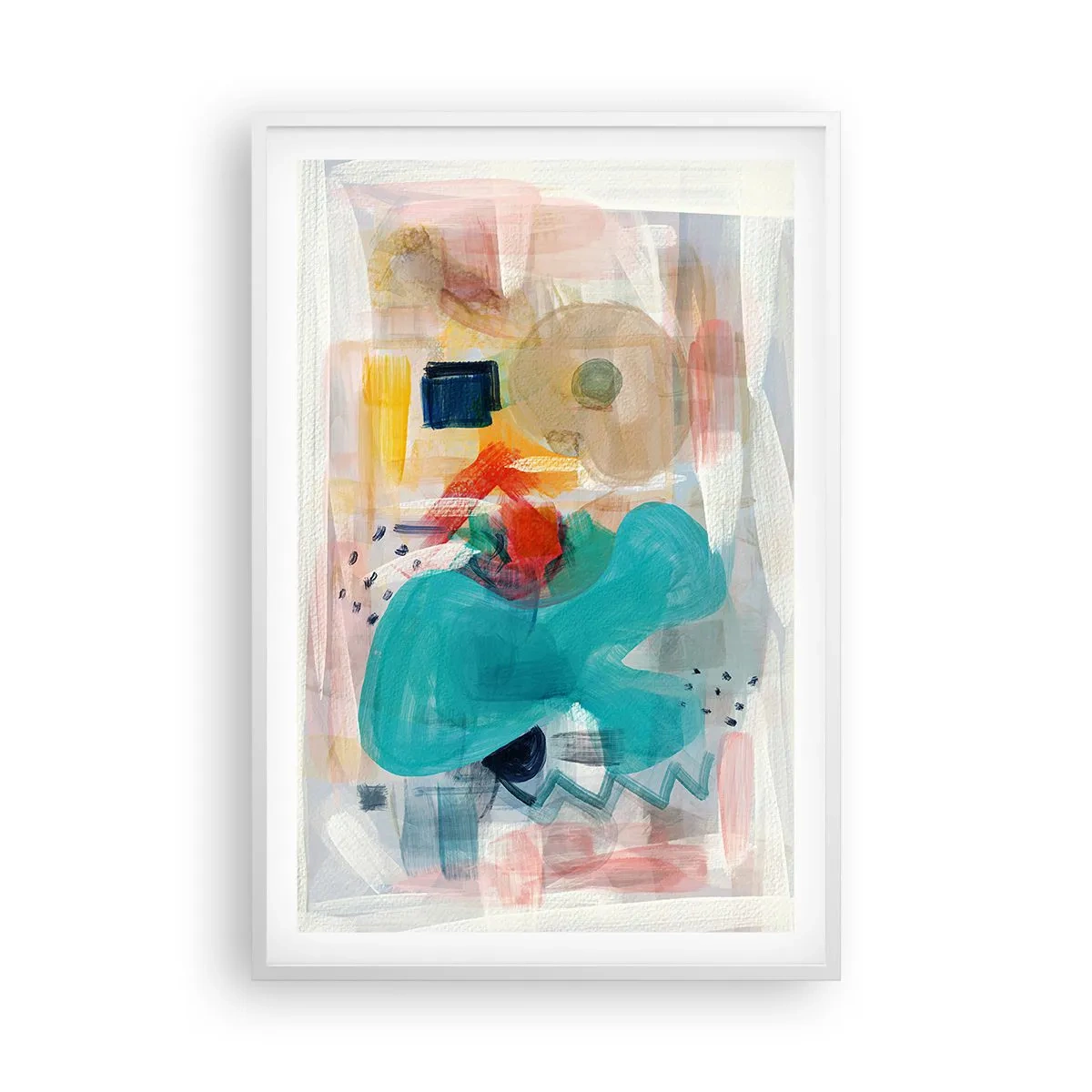 Plakát v bílém rámu - Barevná hra - 61x91 cm