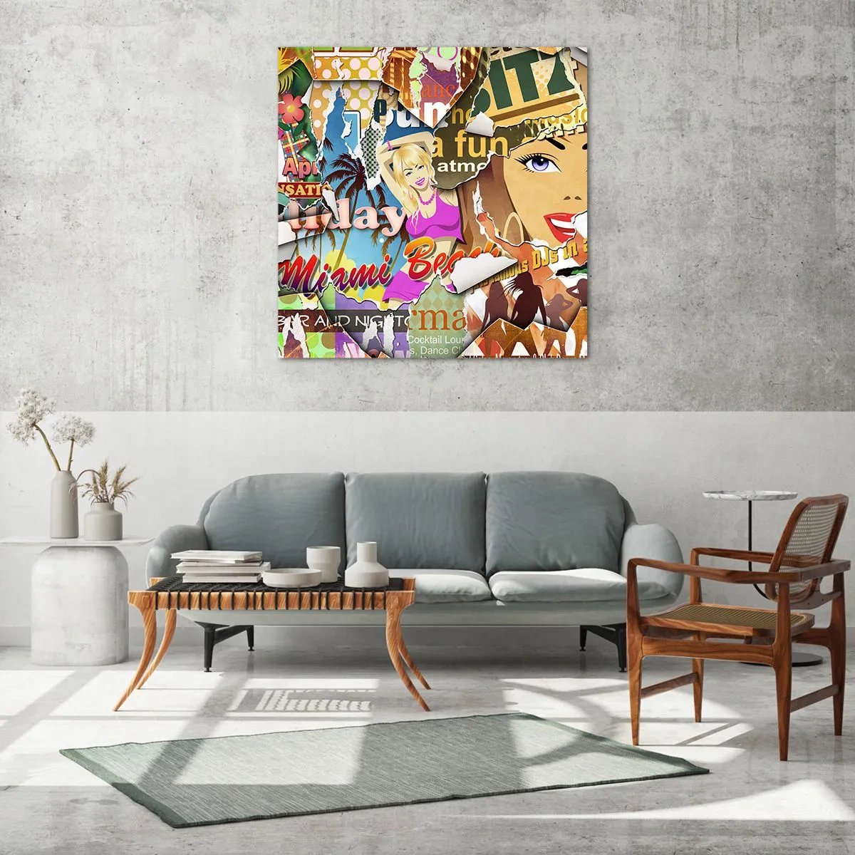 Obraz na skle - Prázdninové retrospektiva - 70x70 cm