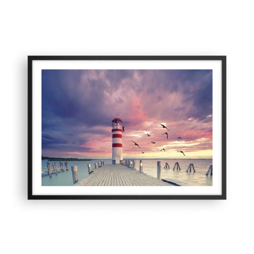 Plakát v černém rámu - Čas jít do přístavu - 70x50 cm