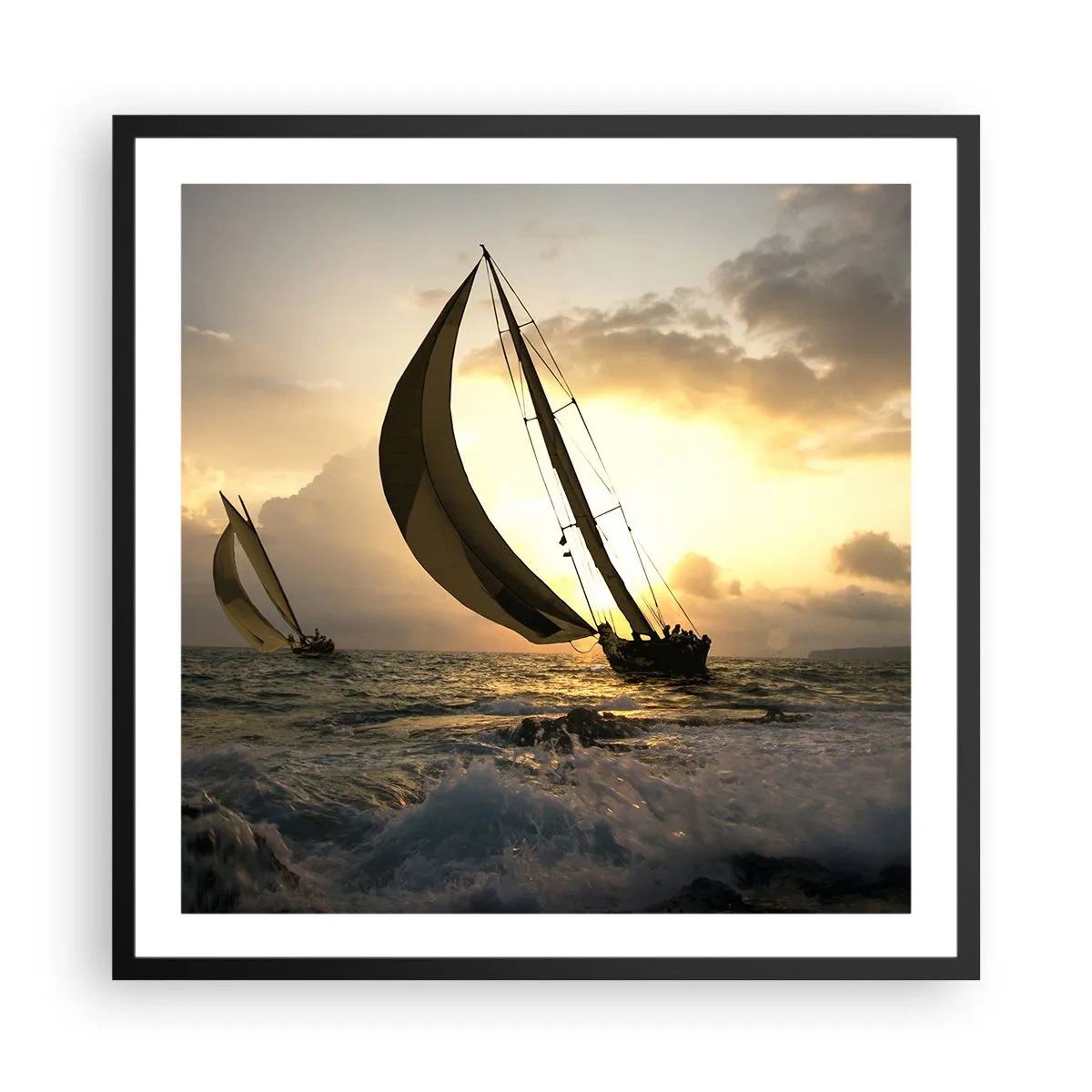 Plakát v černém rámu - S větrem a proti větru - 60x60 cm