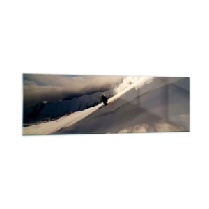 Obraz na skle - Přijatá výzva hor - 160x50 cm